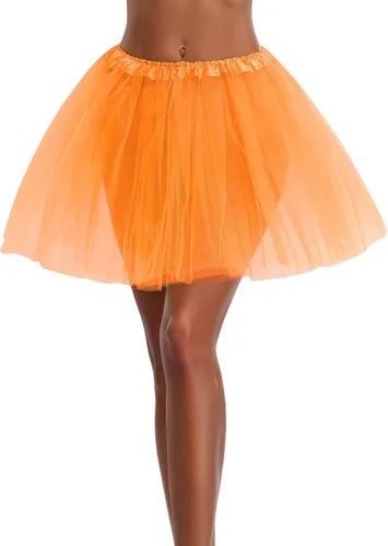 Vista 34 de Falda tutú de tul elástica clásica de 3, 4, 5 capas para mujer, adolescente, adulta Negro (3layer-Black)