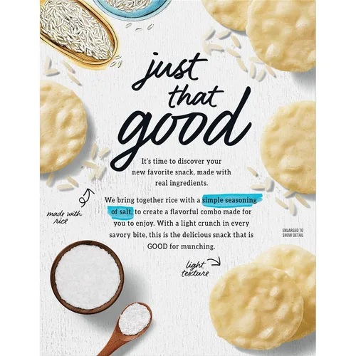 Vista 13 de GOOD THINS Galletas de arroz con simplemente sal, galletas de snack sin gluten, 3.5 oz