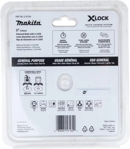 Vista 8 de Makita E-07244 X-Lock 5" Turbo Rim Diamond Blade para corte de mampostería