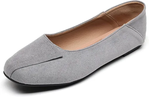 Vista 7 de VenusCelia - Zapatos bajos de baile para mujer Beige (Beige PU)