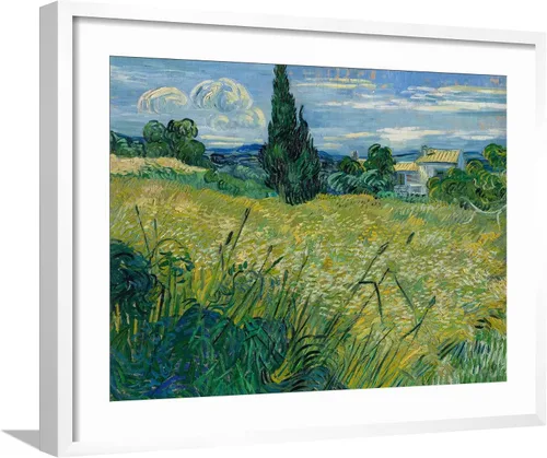 Vista 12 de ART.COM Impresiones artísticas enmarcadas para pared, diseño de trigo verde, 1889 por Vincent van Gogh, decoración escénica, 16 x 12 pulgadas, marco