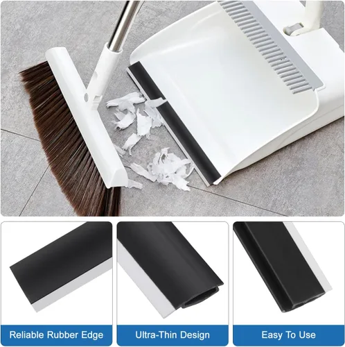 Vista 5 de Uonlytech Borde de repuesto de goma para recogedor, 4 piezas, accesorios de goma negra para reparación de recogedor de polvo, labio de repuesto
