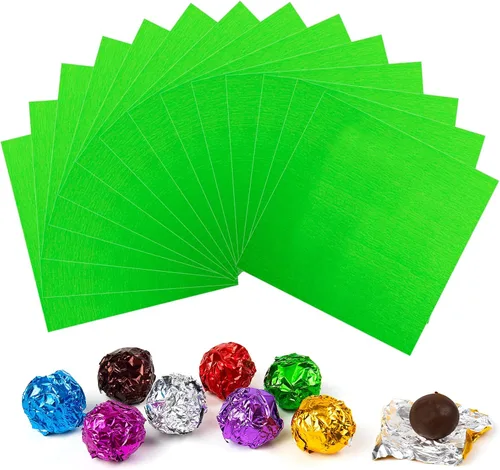 Vista 14 de Envolturas de caramelo de papel de aluminio – Papel de regalo de chocolate, 300 piezas, envoltorio de barra de chocolate casera, embalaje