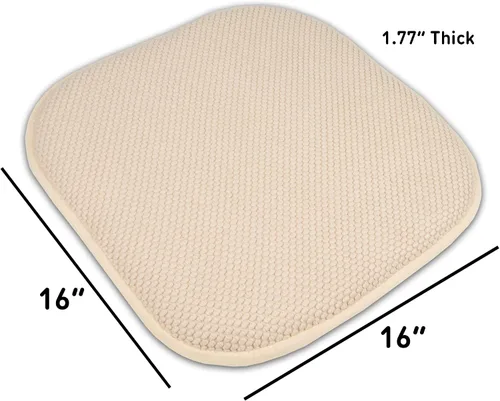 Vista 178 de Sweet Home Collection Cojines de espuma viscoelástica para silla, goma antideslizante y diseño de panal de abejas y esquinas redondeadas de 16 x 16