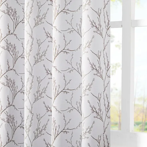 Vista 12 de MYSKY HOME Cortinas opacas negras para dormitorio, cortinas opacas de 84 pulgadas de largo para sala de estar, 2 paneles con aislamiento térmico