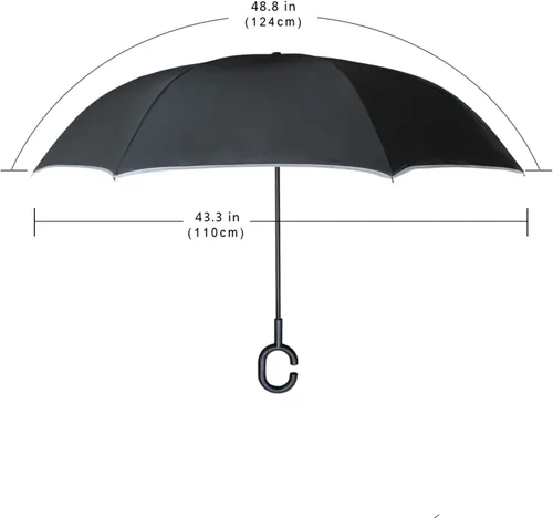 Vista 6 de Gatos egipcios - Paraguas invertido con mango en forma de C, impermeable, anti-UV, resistente al viento, para mujer