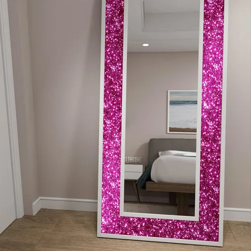 Vista 6 de Stickyart Papel Tapiz con Purpurina Rosa Intenso Lentejuelas Brillantes Papel Tapiz Centelleante Rollo de Borde Papel de Contacto con Purpurina
