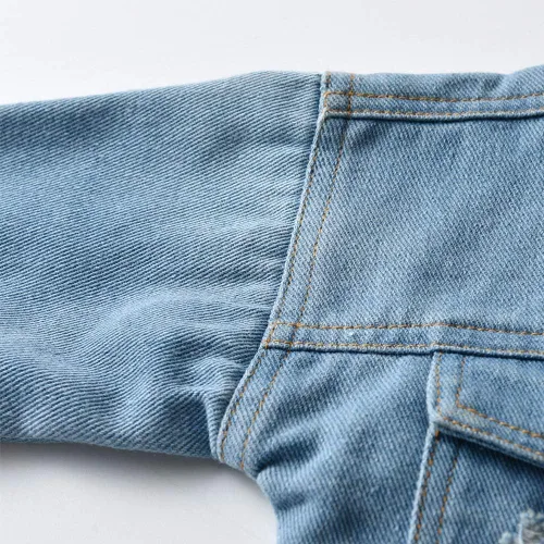 Vista 6 de IDOPIP Chaqueta vaquera de manga larga con botones y capucha para niños pequeños