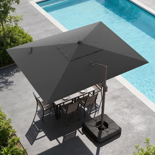 Vista 46 de Sombrilla voladiza para patio, 9 x 12 pies, sombrilla giratoria Beige