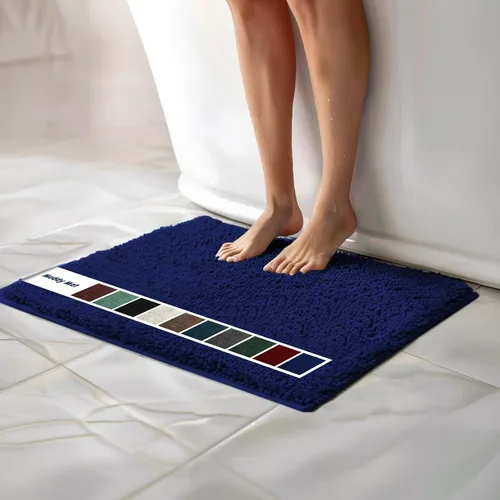 Vista 70 de Muddy Mat Alfombras de Baño de Chenilla de Microfibra de Secado Rápido Antideslizantes Lavables, Extra Gruesas, Suaves y Altamente Absorbentes Gris