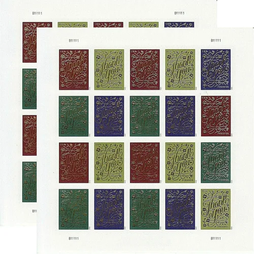Vista 11 de USPS Thank You (Hoja de 20) Sellos Postage Forever 2020 Scott #5519-5522