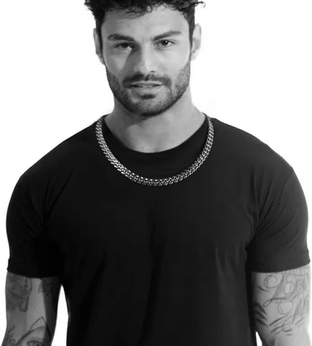 Vista 6 de CaptainSteeL Collar de cadena cubana Miami para hombres y mujeres, acero inoxidable 316L de 50.354in de ancho, 18"20"22"24" de largo, joyería de hip