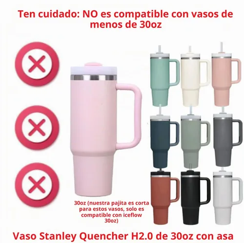 Vista 5 de Pajita de repuesto compatible con Stanley Iceflow de 30 oz con tapa abatible, pajitas de bebida transparentes reutilizables con cepillo limpiador