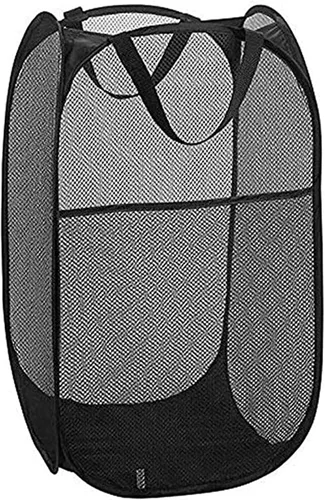 Vista 11 de Cesta de malla desplegable para la lavandería, cestas plegables para ropa sucia, cestas plegables para ropa sucia para baño, dormitorio Azul ceniza