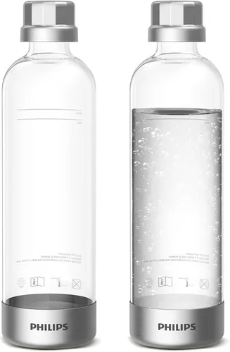 Vista 3 de PHILIPS Botellas de carbonatación, paquete doble de 1 litro, botellas de agua con gas reutilizables para mascotas compatibles