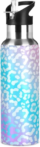 Vista 31 de ALAZA Botella de agua con diseño de flor de almendra con tapa de pajilla, botella térmica de acero inoxidable aislada al vacío, botella de agua