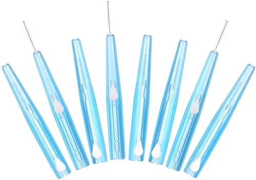 Vista 4 de Cepillo interdental Push-Pull 0.7 MM Dental Pick Limpiadores interdentales Alambre de ortodoncia Palillo de dientes Cepillo de dientes Cuidado Oral