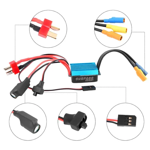 Vista 3 de Superar Hobby 2435 4800KV Motor 25A ESC Combo para 1/16 1/18 RC Azul