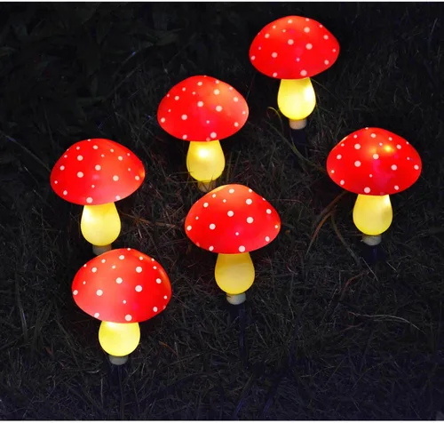 Vista 9 de Luces solares de hongos impermeables mejoradas, decoración al aire libre, 8 modos para jardín, camino, paisaje, patio, pascua, camino, Halloween