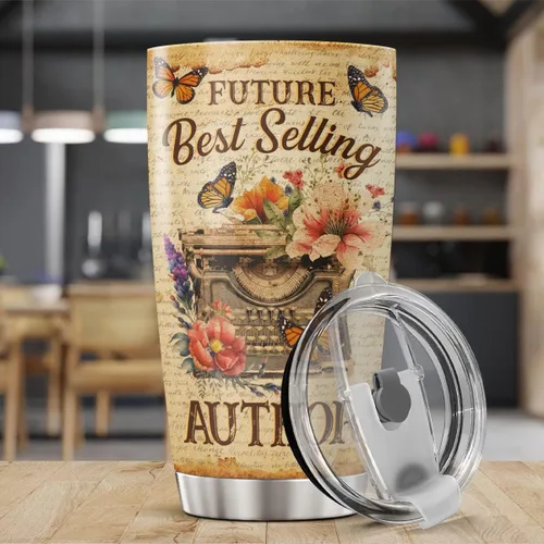 Vista 3 de CUBICER Author - Vaso de café con tapa, regalo de cumpleaños para mujeres, hombres y adolescentes, taza aislada de doble pared al vacío, vasos