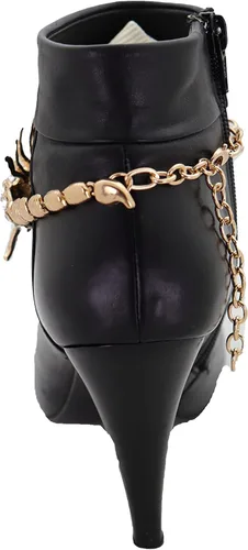 Vista 4 de Joyería de moda occidental para mujer, cadena de metal dorado, tobillera con dije de escorpión elegante, Plata