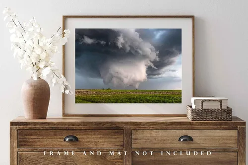 Vista 4 de Supercell Thunderstorm Photography Print (Not Framed) Picture of Mesocyclone Wall Cloud at Ground Level on Stormy Spring Day in Oklahoma Panhandle