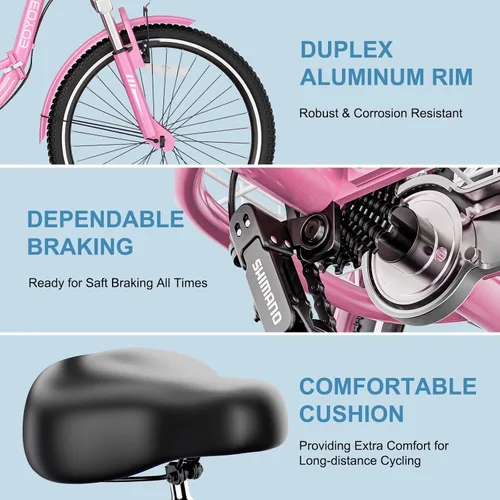 Vista 5 de NAIZEA Triciclo plegable para adultos, 7 velocidades, 20/24/26 pulgadas, triciclo plegable para adultos, bicicleta de 3 ruedas, triciclo plegable