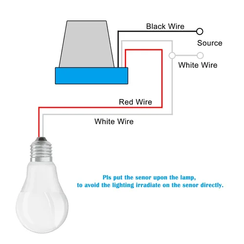 Vista 4 de Interruptor de fotocélula de 12 V 10 A, interruptor automático de sensor de luz de fotocélula de encendido/apagado automático, interruptor de luz a