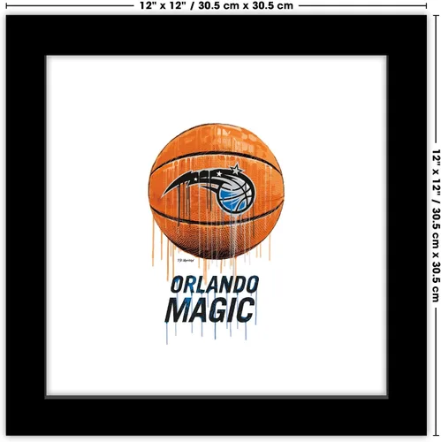 Vista 6 de Trends International Gallery Pops NBA Orlando Magic - Drip Basketball Wall Art Wall Poster, 12.00" x 12.00", Black Frame Version
