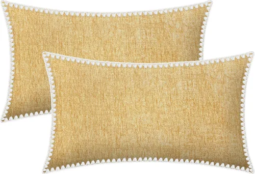 Vista 52 de BRAWARM Fundas de almohada 40x40 cm - Paquete de 2 fundas de almohada de chenilla negra, fundas de almohada de chenilla suave teñida sólida
