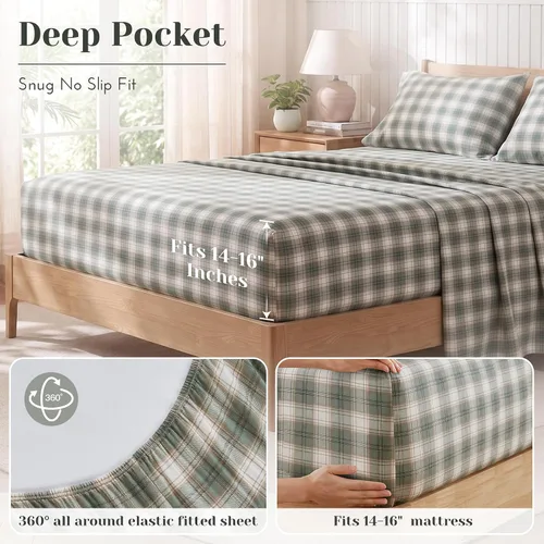 Vista 67 de Comfort Spaces Sábanas de percal 100% algodón, tamaño individual XL, 3 Adelia Gris