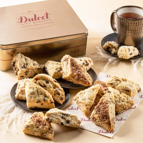 Vista 8 de Dulcet Gift Baskets Artesano Scone - Lata de regalo para el día del padre, pasteles gourmet para papá, abuelo, novio o compañero de trabajo.
