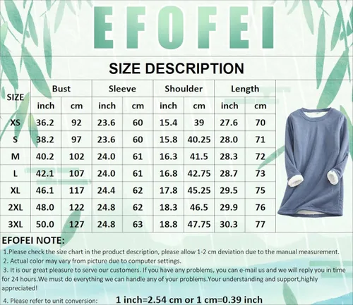 Vista 3 de EFOFEI Sudadera con forro polar Sherpa para mujer cuello redondo color sólido