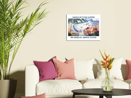 Vista 3 de Pacifica Island Art Hawaii by Flying Clipper - Boeing 314 - Pan American Airways - Póster vintage de viaje de aerolínea por Paul George Lawler