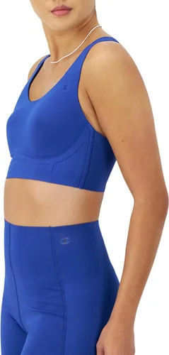 Vista 3 de Champion Brasier deportivo para mujer, levantamiento absoluto, absorbe la humedad, brasier de soporte moderado para mujer Azul Azteca