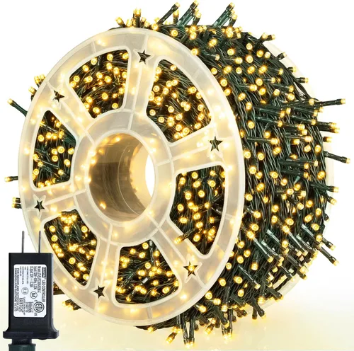 Vista 19 de weillsnow Luces de Halloween Moradas y Naranjas, 200 LED 66 Pies con Enchufe Luces de Cadena de Halloween Impermeables, 8 Modos con Memoria