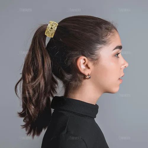 Vista 2 de AUEAR, Paquete de 8 soportes para cola de caballo con diamantes de imitación, puños góticos punk, elásticos para mujer, accesorios