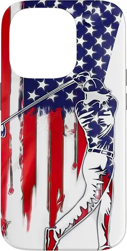 Vista 17 de Funny American Flag Golf For Golfer Case for iPhone 16