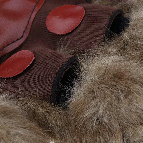 Vista 6 de 1 par de guantes de pata peluda de animales de Halloween, hombre lobo, oso diablo, guantes horribles para manos peludas, guantes de garra