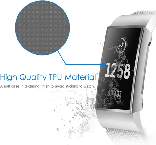 Vista 3 de FINTIE Protector de pantalla compatible con Fitbit Charge 4/3/3SE, carcasa suave y delgada chapada en TPU (paquete de 3)