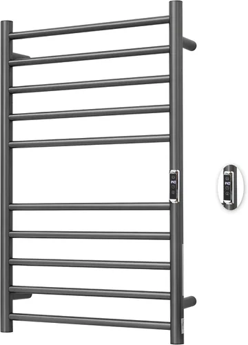 Vista 32 de Toalleros térmicos para baño, calentadores eléctricos de toallas para montar en la pared con temporizador y control de temperatura, calentador