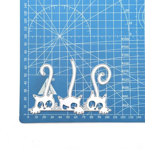 Vista 5 de Mvchifay Troqueles de corte de animales y gatos para hacer tarjetas, troquelados de metal, herramienta de álbumes de recortes, plantilla