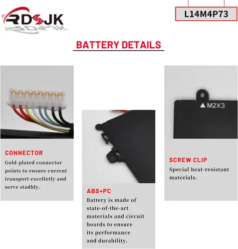 Vista 5 de RDSJK L14M4P73 L14L4P72 L14L4P71 L14M4P71 Batería para portátil Lenovo IdeaPad Yoga 700 700-11ISK Yoga 3 11 pulgadas Yoga 3-1170 Series 5B10K10215