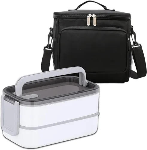 Vista 8 de Lonchera térmica y lonchera para adultos, hombres y mujeres, lonchera Oxford grande a prueba de fugas térmica de 10 litros para el trabajo, picnic
