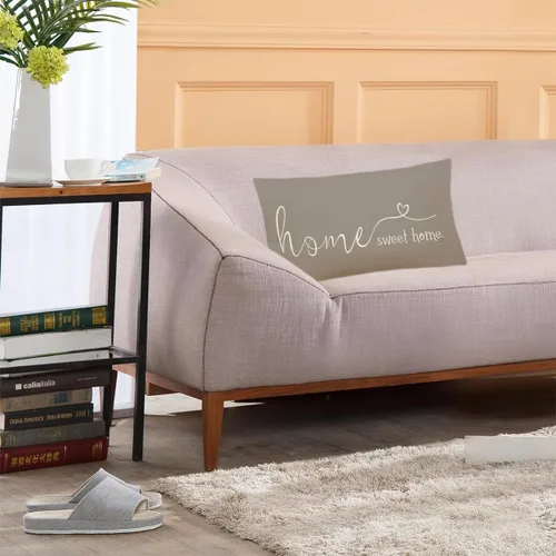 Vista 4 de Fundas decorativas de almohada estilo casa de campo con texto "Home Sweet Home", de 12 x 20 pulgadas, funda de almohada para decorar, regalo