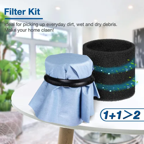 Vista 8 de Shop-Vac Filtro de disco de papel 90107 y filtro de funda de espuma 90585, para la mayoría de aspiradoras Shop-Vac en húmedo/seco de 5 galones