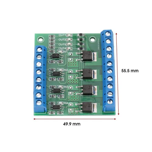 Vista 3 de Hilitand 4-Channel MOSFET PWM 3-20V a 3.7-27VDC 10A Módulo Controlador PLC Amplificador