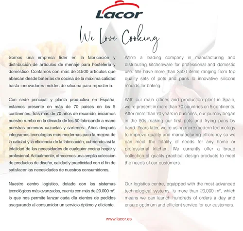 Vista 7 de Lacor - 62678 - Batidor de Patatas, Pala de Cocina Profesional, Utensilios de Cocina, Acero Inoxidable, Mango Ergonómico y Antideslizante Apta