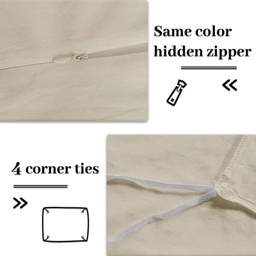 Vista 111 de NEXHOME PRO Funda de edredón Twin XL 100% algodón lavado, transpirable, duradera, texturizada, similar al lino, juego de ropa de cama para el hogar