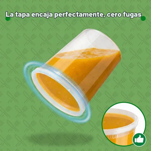 Vista 4 de vivigu Recipientes de delicatessen con tapas 48 juegos [8, 16, 32 oz 16 cada uno] - Recipientes de almacenamiento de alimentos con tapas aptos